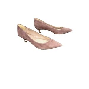 Essex Lane Comfort Pumps 9.5 Pink Faux Suede Minimalist Dressy Kitten Heel Shoes